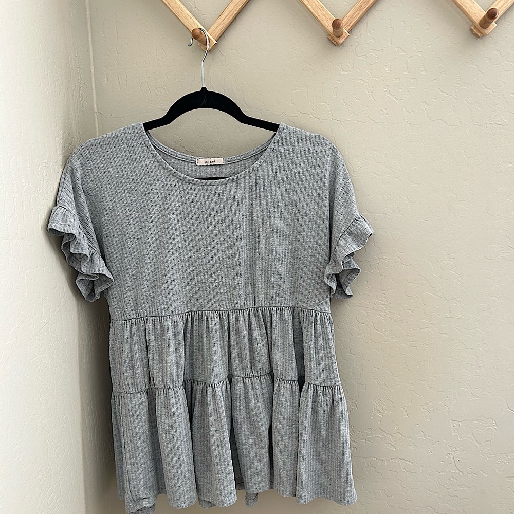 Grey Tiered Top